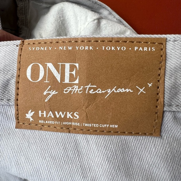 ONE TEASPOON Hawks Shorts Relaxed Fit Distressed Ice Grey - Picture 15 of 16